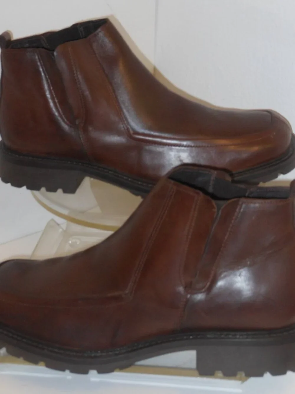 KENNETH COLE BROWN LEATHER ANKLE BOOTS SIZE 12 MEDIUM